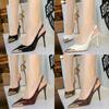 Women's Pointed Toe Backless Cutout Strap Pumps