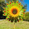 Sunflower Pinwheel 3-Tier Sunflower Garden Wind Spinner Ground Insert Yard Decor Windmill for Patio Lawn Decoration