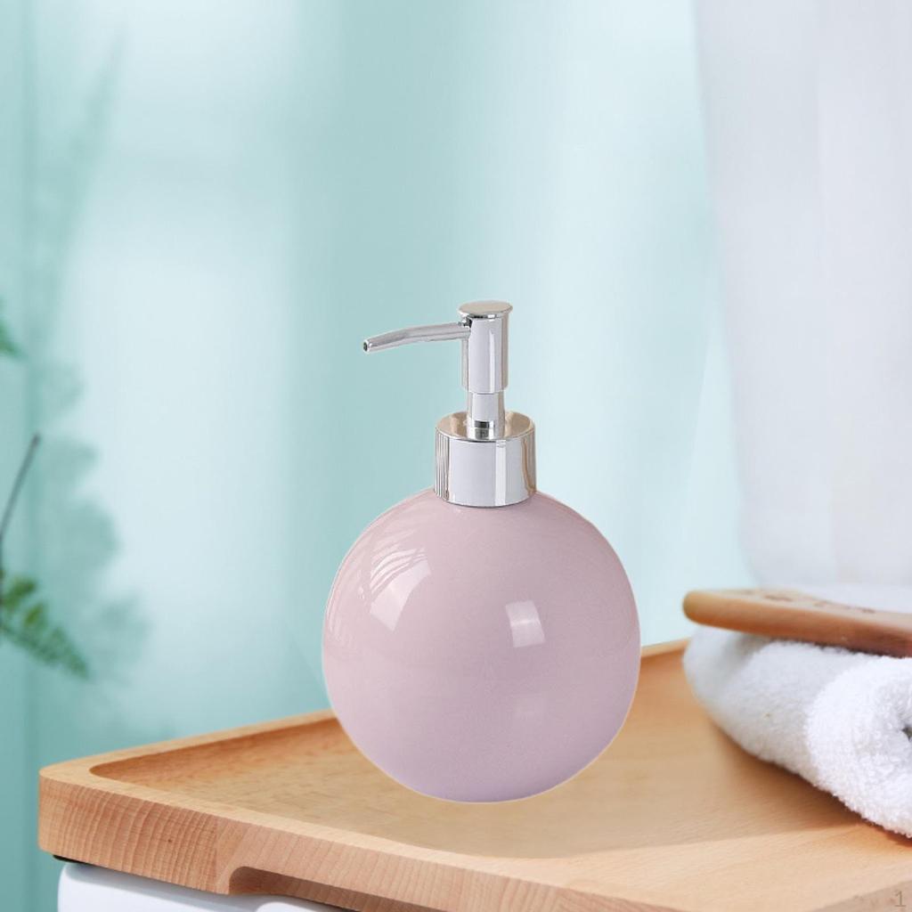 Handseifenspender mit Pumpe, Keramik-Flüssigkeitsbehälter, modern, tragbar, 550 ml, nachfüllbar, Emulsion