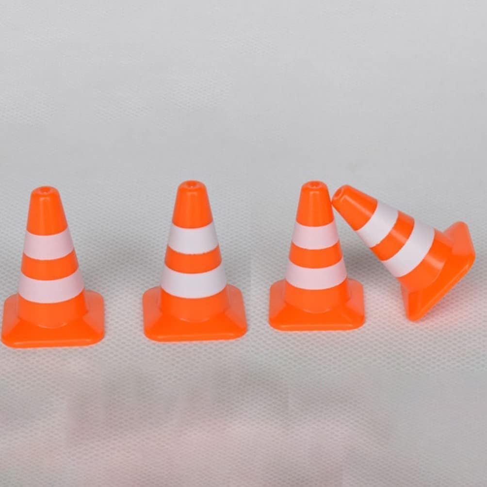 14 Stück Miniatur-Orangene Verkehrskegel, Plastikschilder, Verkehrskegel-Spielzeug, Straßenblocker, Kegel-Schilder-Modelle, Fotografie-Requisiten, Pädagogisch, Für Kinder Klein