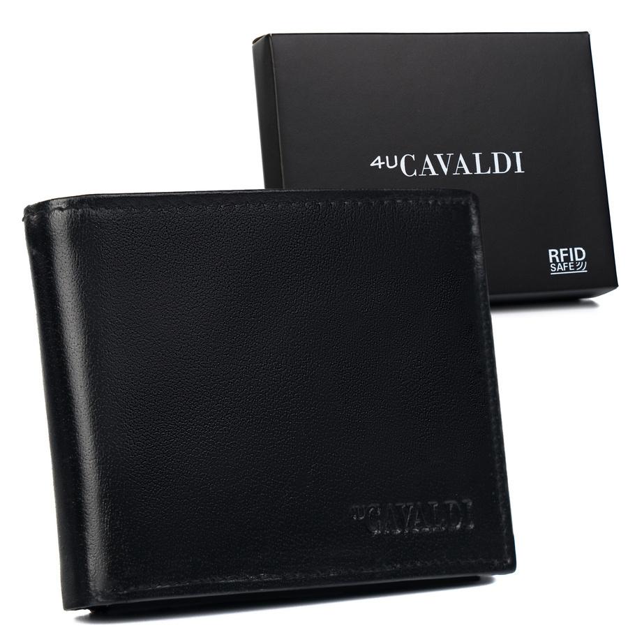 Men's leather wallet with a registration card pocket - Cavaldi