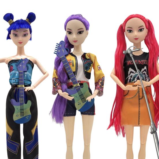 1/3Pcs 11.5-inch Kpop Hunter Girl Doll Movable Joints Girl Action Figure Decoration Animated Movie Character Collectible Toy Fans Enthusiasts Gift