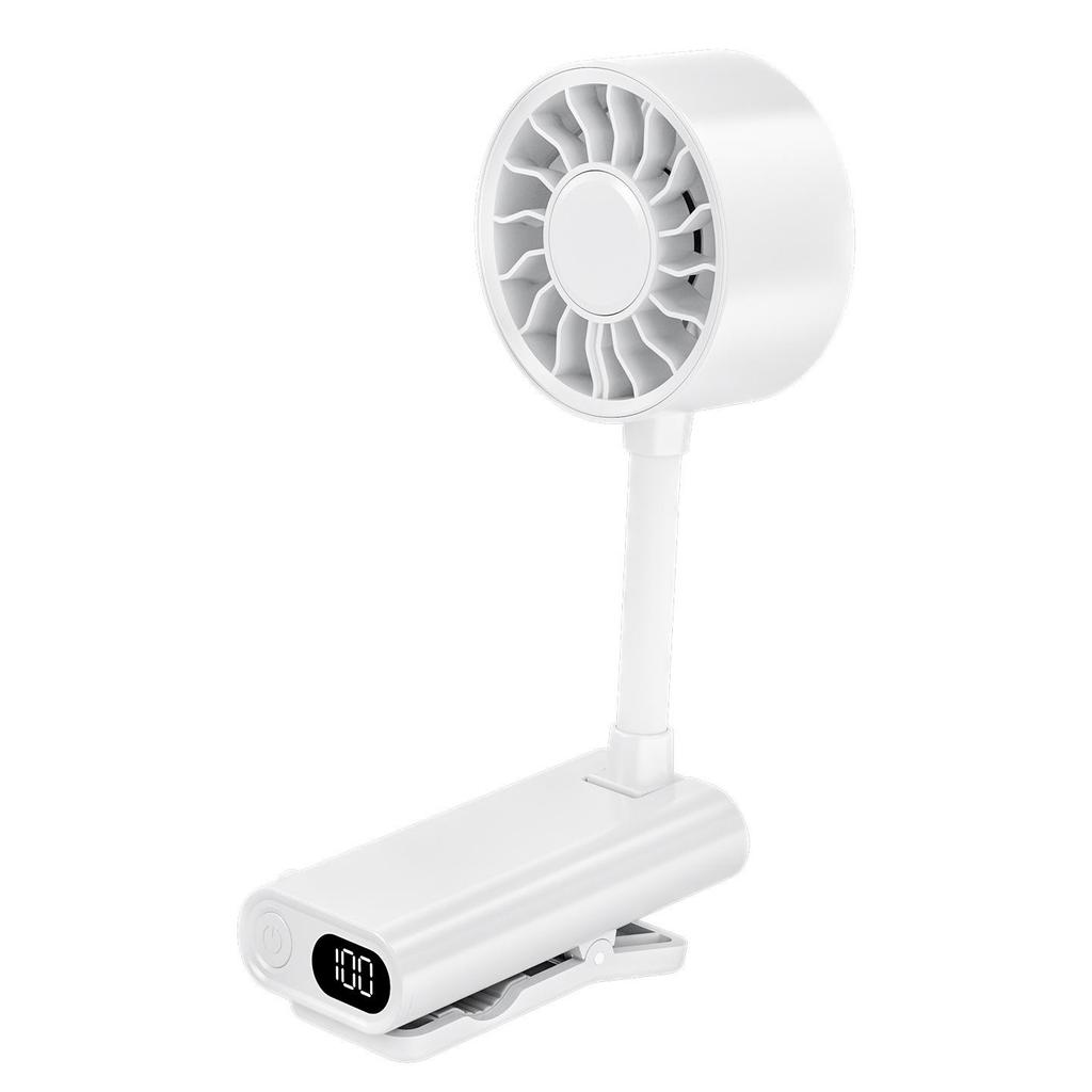 USB Digital Display Portable Mini Silent Clip Fan for Eyelash and Nail Makeup with Soft Tube