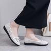 Summer Soft Leather Mother Shoes Non-slip Soft Sole Middle-aged and Elderly Hollow Breathable Sandals Women's Comfortable Casual Elderly Hole Shoes