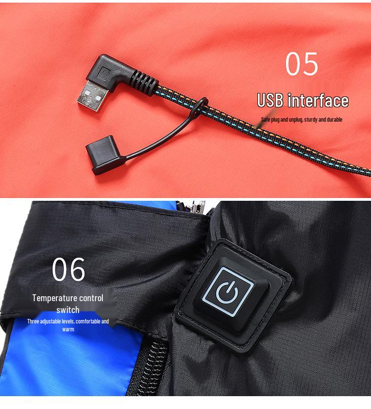 Rechargeable USB Heated Down Sleeping Bag - Cotton Warmth for Hiking & Camping