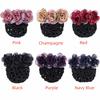 Updo Styling Tool Flower Hair Net with Spring Clip Net Pocket Headdress  For Work Use