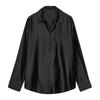 Womens Long Sleeve Collared Shirt Loose Fit Solid Color Office Casual Top