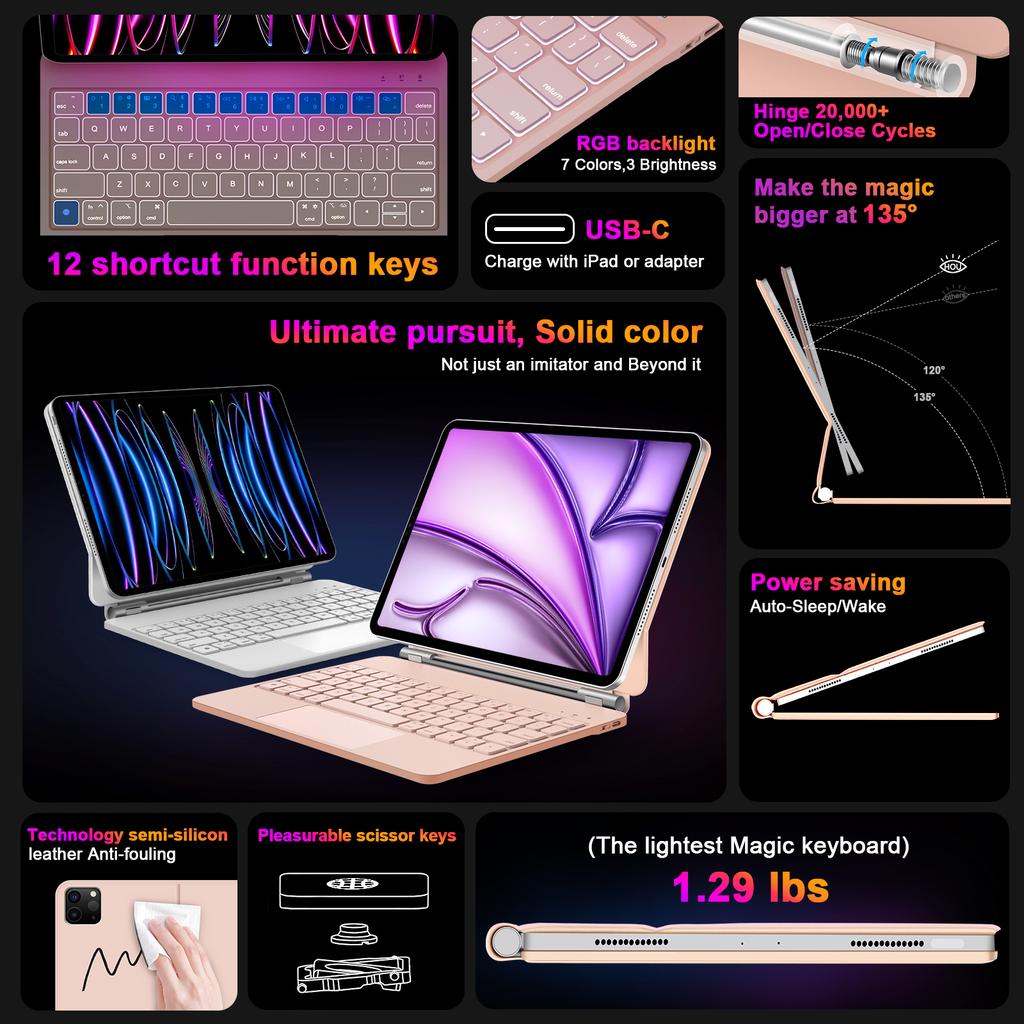 Magic Keyboard für iPad Pro Hülle iPad Air für iPad Pro 13 Pro 11 Zoll für iPad Air 4 Air 5 10,9 iPad 10. Generation