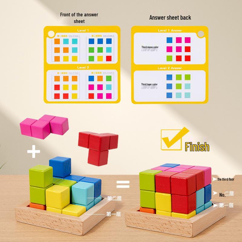 Enlightenment Cube: Wooden Puzzle for Early Childhood Color Recognition and Cognitive Development