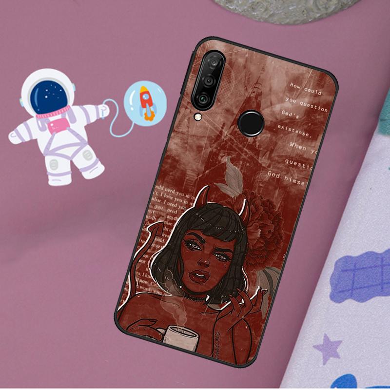 Aesthetic Devil Woman Bad Girl For Huawei Nova 11i 7i 8i 12i 12s Y73 Y70 Y90 Y60 Y72 Y61 Y91 9 10 SE P40 Lite P30 Pro Case