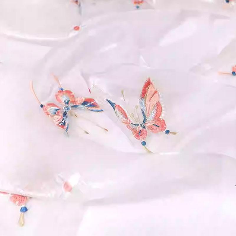 1M Chinesischer Stil Schmetterling Blume Bestickter Stoff Cheongsam Designerstoff Für DIY Nähen Antikes Hanfu Kleid Tanzkostüm