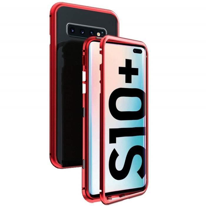 Hülle - Phonillico - Samsung Galaxy S10 PLUS - Magnetisch - 360° Schutz - Gehärtetes Glas Metall