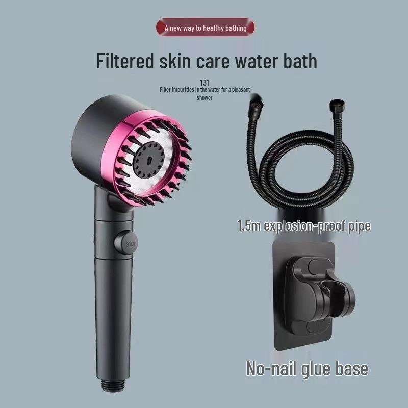 Powerful Pressurized Handheld Lotus Showerhead with Filter