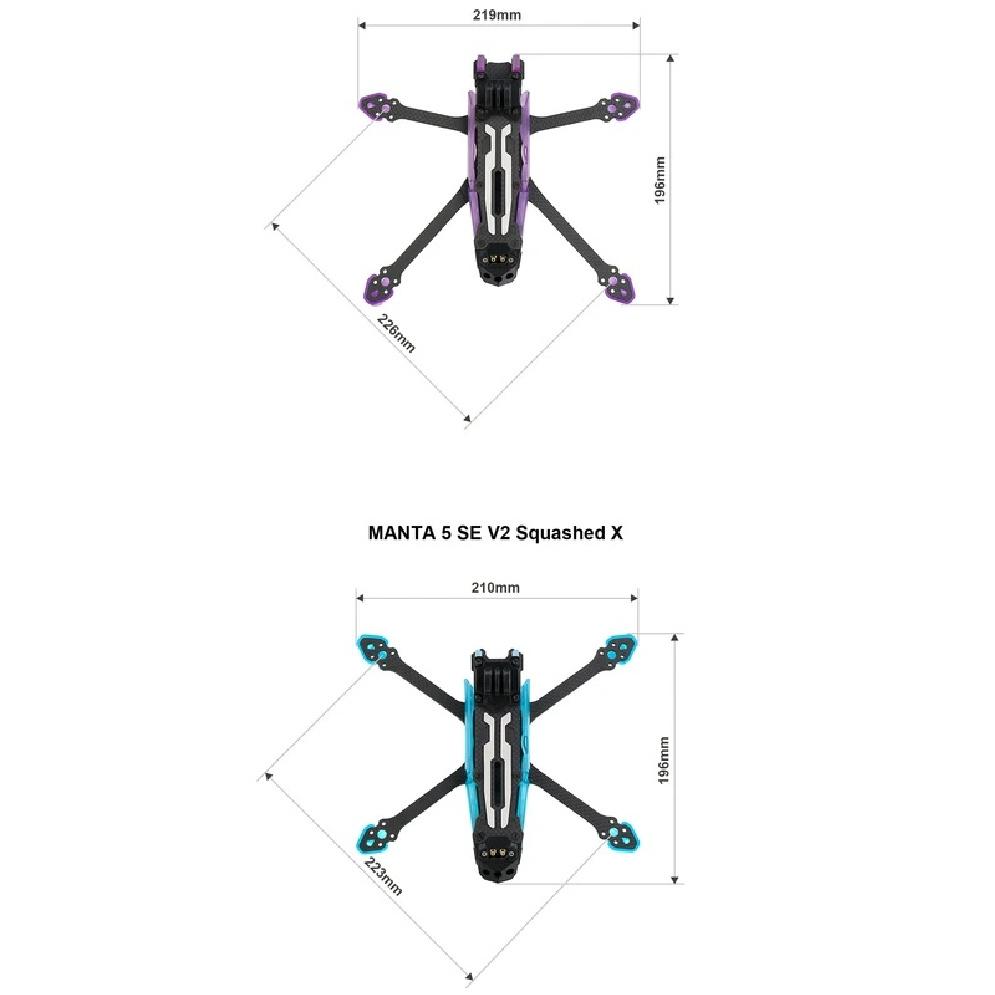 Axisflying MANTA 5 SE V2 Frame kit Performance Evolved - Enjoy Every Flight /DC/Squashed X Recommended 2207/ 2505 Series Motor