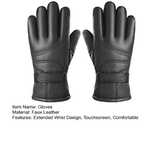 1 Pair Thermal Riding Gloves Waterproof Windproof Touchscreen Gloves Thermal Fleece Running Ski Work Motorcycle Gloves for Cold Weather