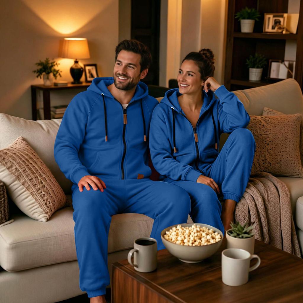Adult- Casual Jumpsuit: Long-Sleeve Hooded Jumpsuit