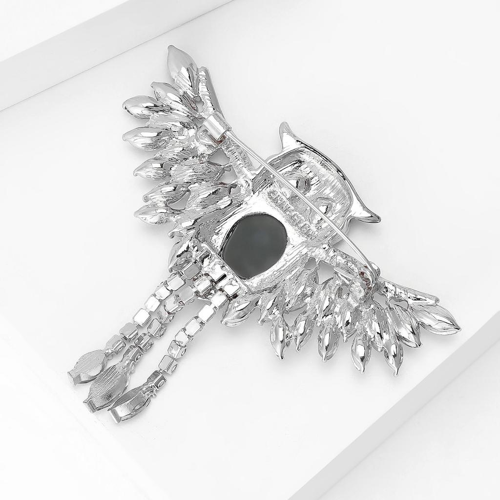 Rhinestone Pendant Owl Brooch for Unisex Animal Pins New Year Gifts Jewelery Accessories