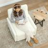1 Seater Convertible Armchair Sofa Bed With Hidden Storage Wide And Padded Seat 72 X 85.5 X 91 Cm Cream