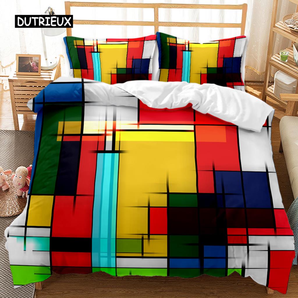 Geometrie Dekbedovertrek Aquarel Abstract Schilderij voor Dekbed Dekbedovertrek Alle Seizoenen Tweepersoons Queen King Size Polyester Qulitovertrek EU SK(260x220cm)