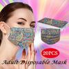 20PCS Adult's Mask Paisley Print Disposable Face Mask Industrial 3Ply Ear Loop