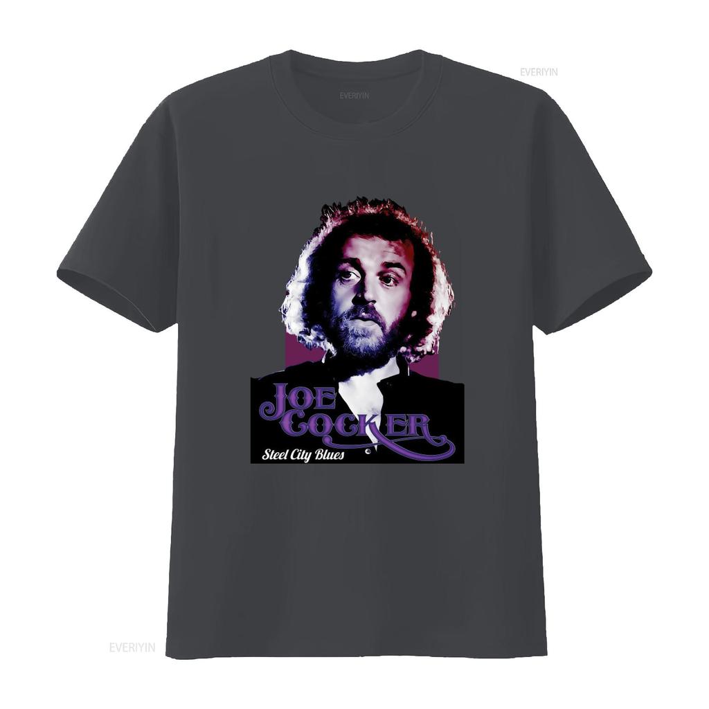 Joe Cocker Steel City Blues T Shirt 100 Cotton Sizes for Men and Women Vintage Washed Stylish Streetwear Versatile Homme
