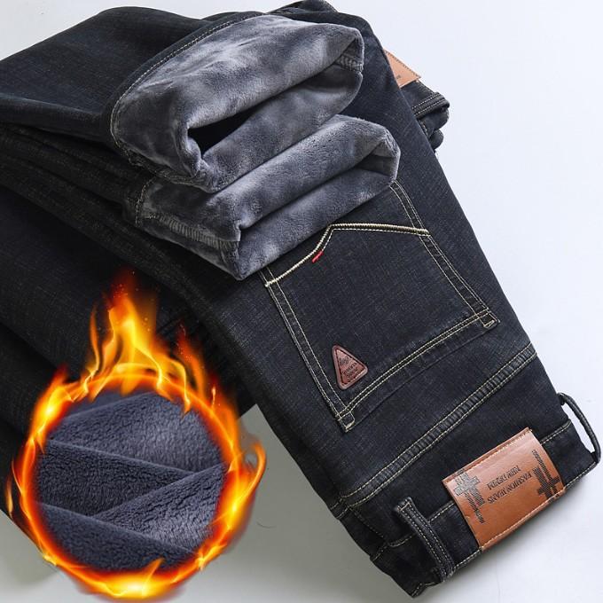 

Джинсы хай-энд дымчато-серые прямые свободные весенне-осенние плотные средней толщины с диагональными карманами повседневные брюки большого размера зимние 40