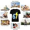 Funky 67 Number Print Tee Trendy Color Block Fruit Casual Top Pure cotton T-shirt