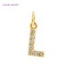 Luxury 18K Gold Plated Brass Inlaid Zircon 26 Letters Pendant Charms For Necklace Earring jewelry Making DIY Jewelry Accessories