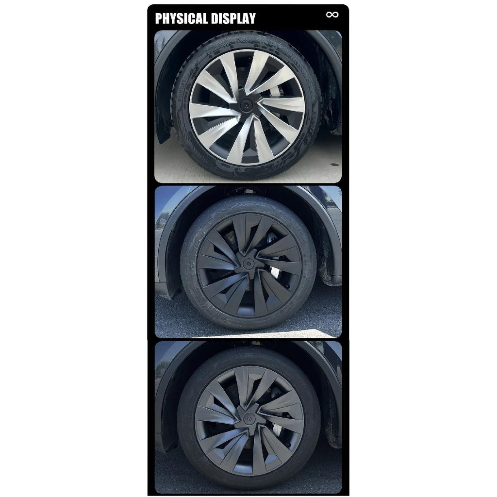 4PCS Hub Caps for Tesla Model Y Juniper 19 Inch Wheel Cover Performance Replacement Crossflow Hubcaps Full Rim Tire 2025 2026