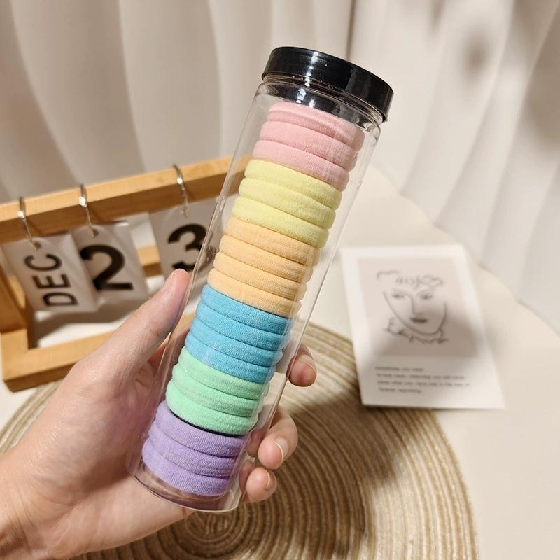 20 canned mixed towel rings without seams High elastic hair rings Soft adult students tie hair ponytail leather ribs