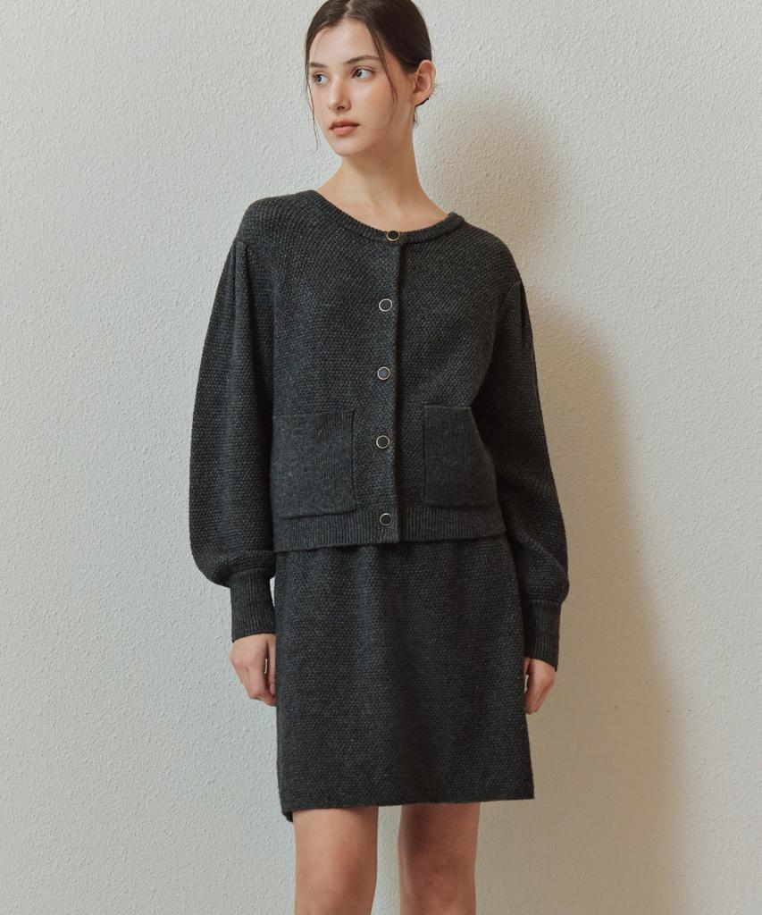 ZEROSTREET Romantic Knit Skirt / Charcoal