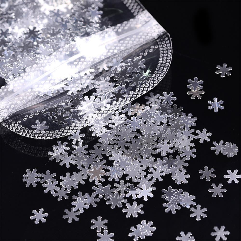 Colors Xmas Snowflakes 3D Flakes Slices Mirror Sparkly Ultrathin Laser Holographic Nail Sequins