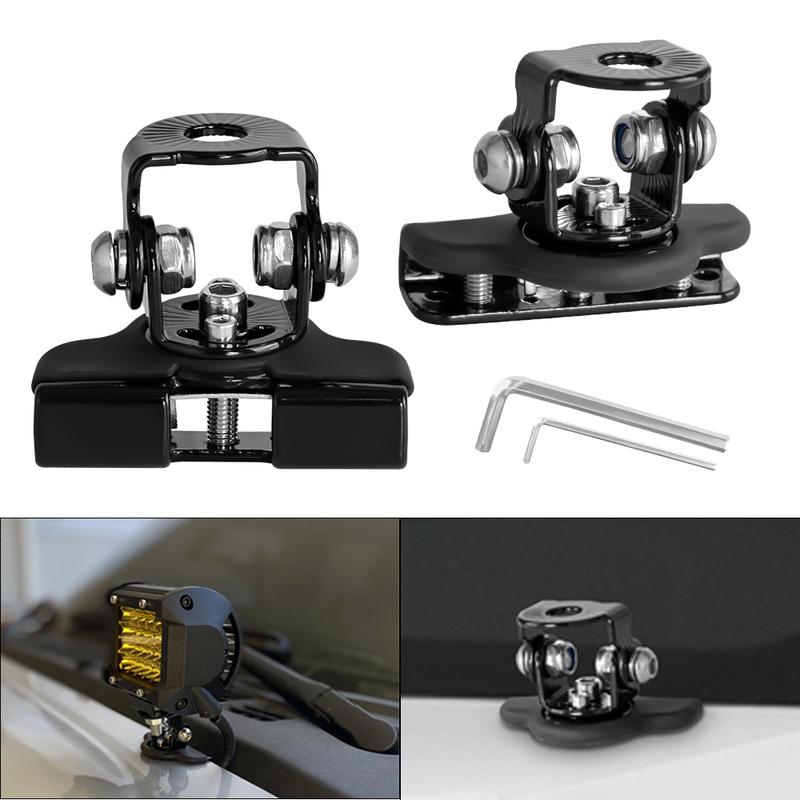 Universal Car Mount Work Light Bracket Clamp Stainless Steel Pillar Hood Offroad Led Work Light Bar Holder Accessories
