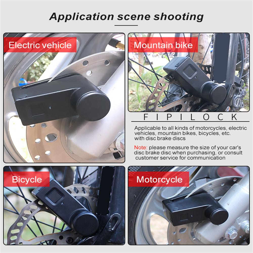 

1x Мотоциклетный Bluetooth Электрический Умный Замок Дискового Тормоза с Отпечатком Пальца Противоугонный Замок