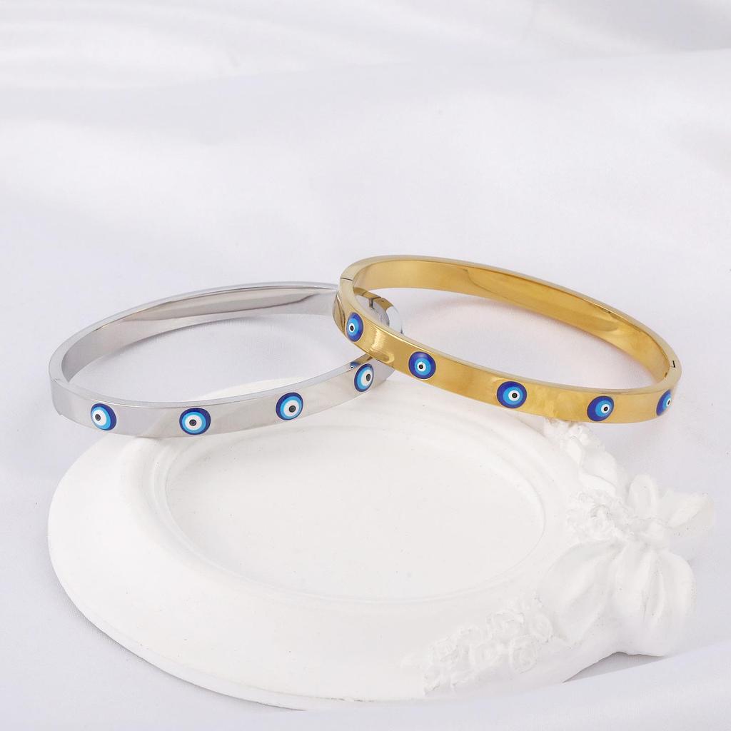 European and American Devil's Eye Stainless Steel Bracelet