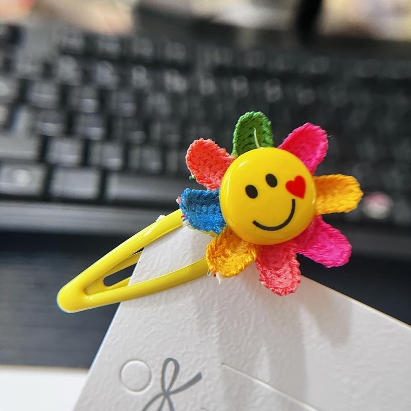 4Pcs Sunflower Water Drop Hair Clips, Colorful Cute Decorative Hair Accessories For Girls
