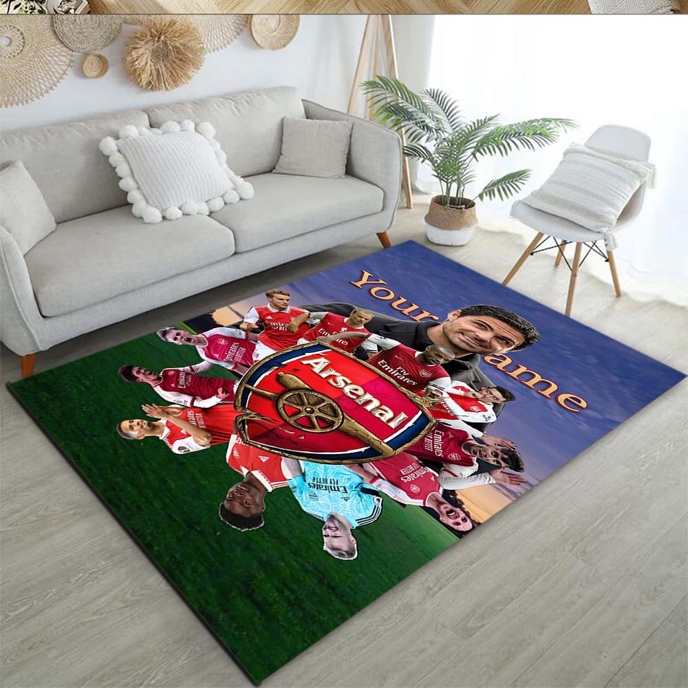 Arsenal Customize Text Area Rug Suitable for Playrooms Outdoor Game Room Hallway Anti-slip Rug Decorate Offices Gift for Festivals