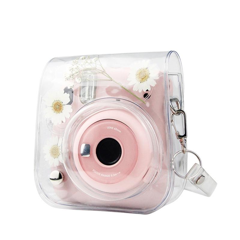 for Mini 11 Crystal Transparent Protective for Case Cover Bag Instant Camera Bag for Shell with Strap Replacement