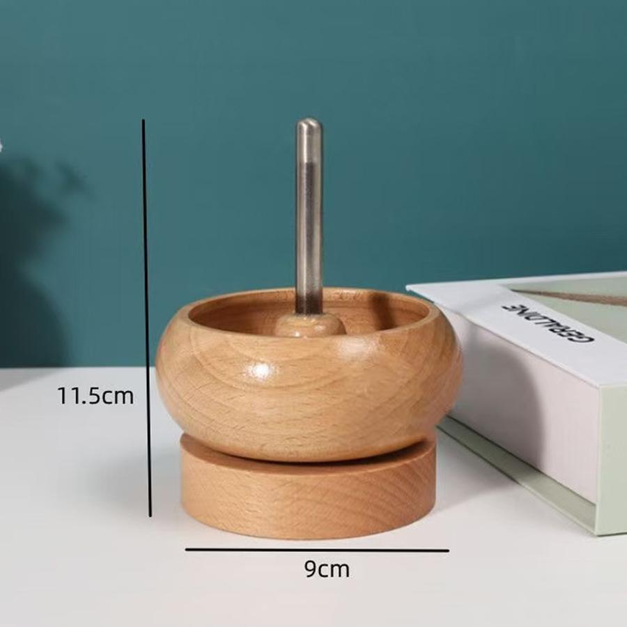 DIY Perlenspinner zur Schmuckherstellung, mühelos rotierender hölzerner Armbandspinner mit 1 Perlenfadennadel