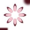 Long Lasting False Nail for Women Wine Red White Dots ABS Press On Nail for Daily Use or Special Event Decors