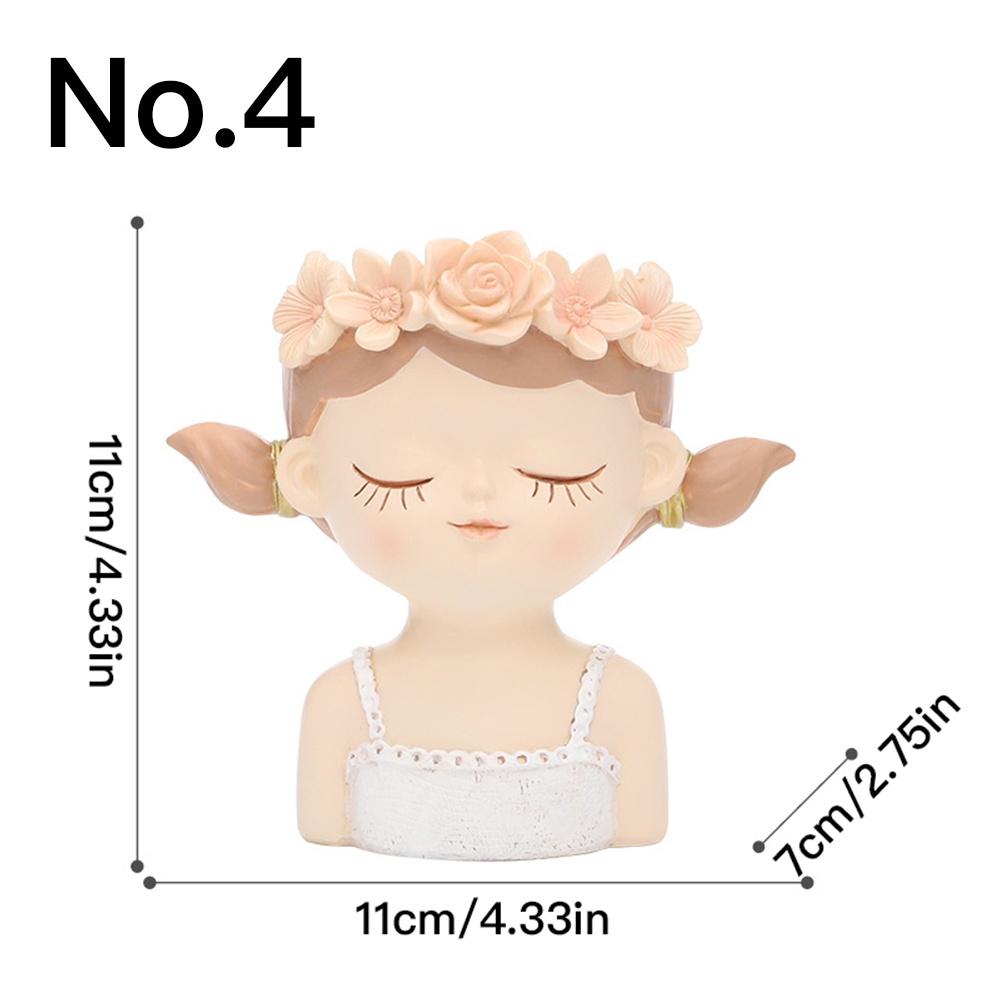 

Цветочный горшок для милых девочек, сочный горшок, кашпо из смолы, украшение для дома, настольные украшения, садовые принадлежности, горшок для растений бонсай No.4