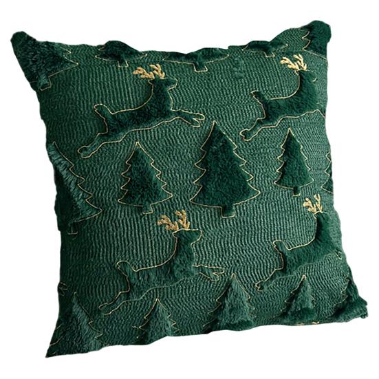 Christmas Pillowcase 3D Embroidery Tree Pattern Winter Holiday Throw Pillow Cushion Cover Festive Home Decor