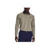 Under Armour Color Block Striped Collar Long Sleeve Polo Shirt Men tops Olive 1380786-504