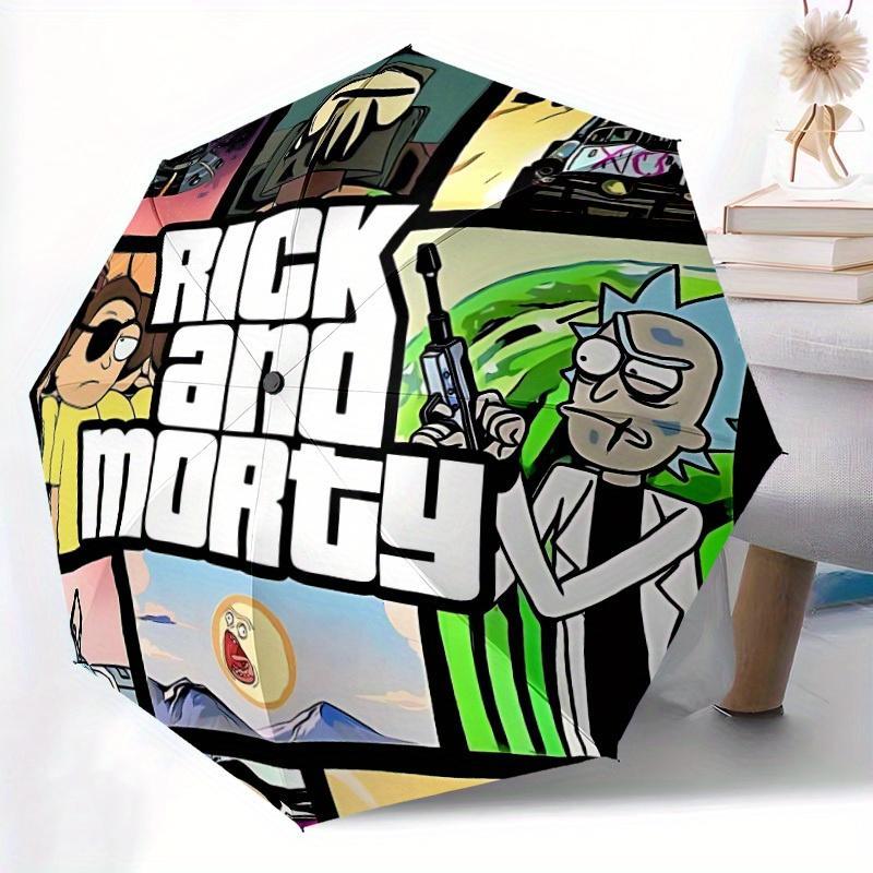 1pc Rick, Morty Windproof Automatic Umbrella, Lightweight for Women/Men, Perfect Christmas Gift a0811202