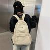 Solid Color Lightweight Backpack Women's Waterproof Travel Backpack Junior High School Student Schoolbag