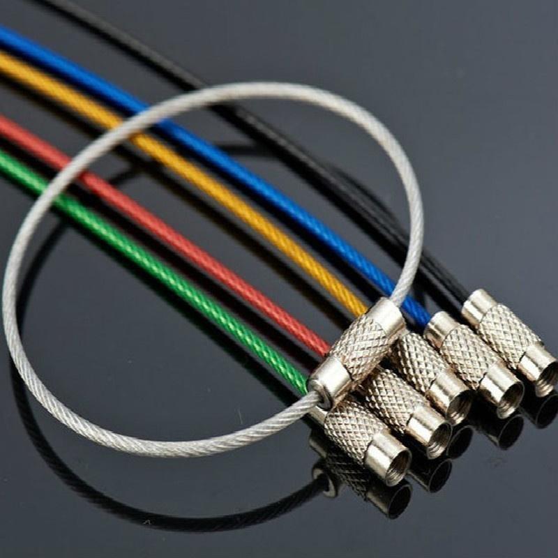 1PCS High Quality Hiking Stainless Steel Wire Keychain Outdoor Cable Key Ring