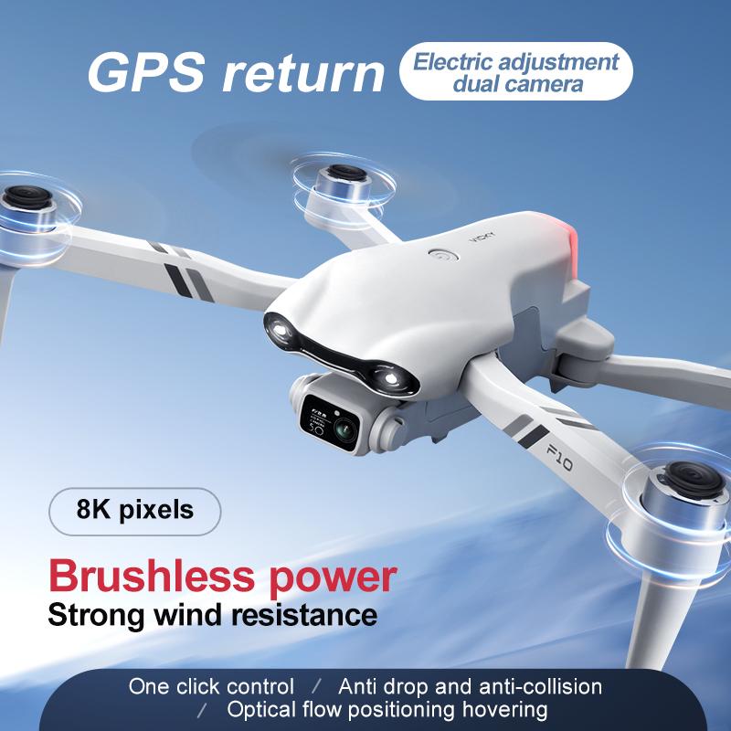 New F10 Drone Pro 6K GPS 5G WIFI FPV Fold Quadcopter With Camera Brushles RC Plane 25 Minutes Helicopters Dron Toys For Boys