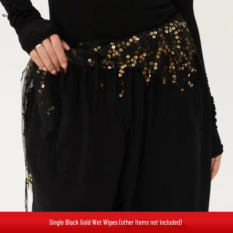 Trendig Paljetttofs Höftscarf - Mångsidigt Midjeaccessoar för Jazz- & Streetdans