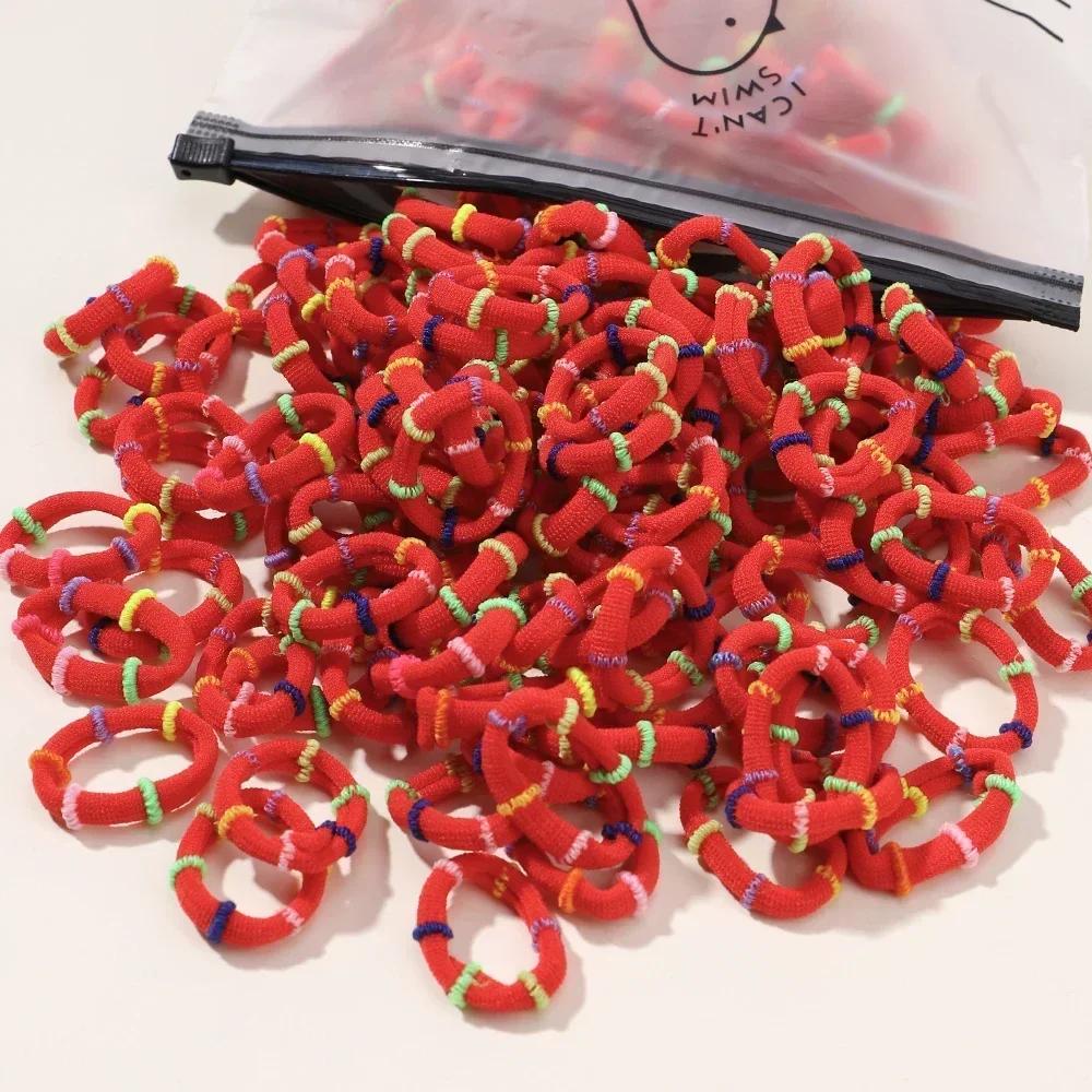 40/60pcs Kids Colorful Small Rubber Bands Girls Hair Ties Headbands Non Damaging Tie Ponytail High Elastic Durable Hair Rope Set