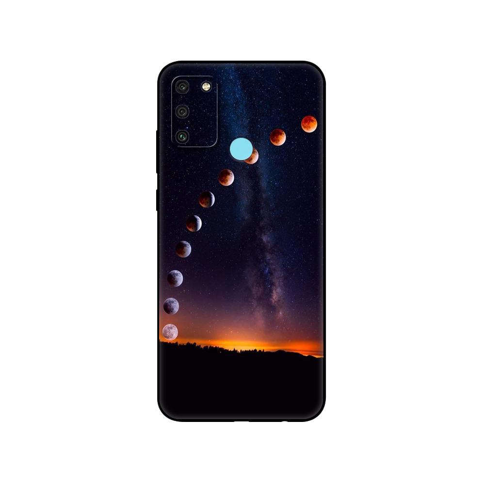 Black Tpu Case For Huawei Honor 8a Prime 8s Prime 9 Lite Honor 9A 9C 9X Premium 9x Pro 9S Sky Space Planet Moon Stars Design